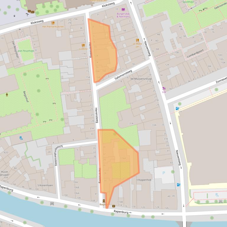 Kaart van postcodegebied 2311SJ.