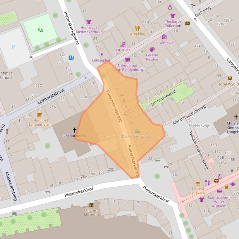 Kaart van postcodegebied 2311SV.