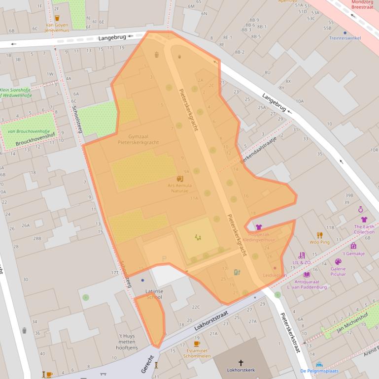 Kaart van postcodegebied 2311SZ.