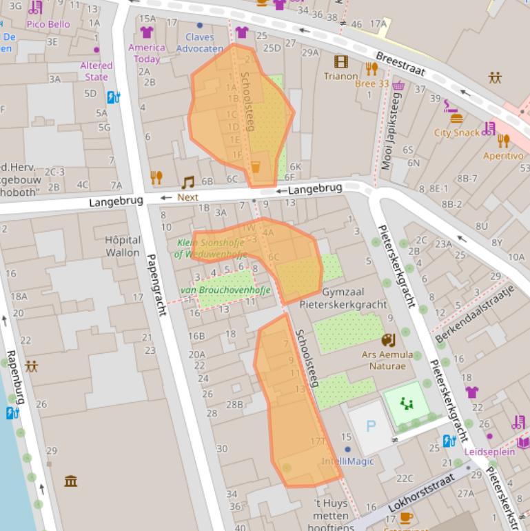 Kaart van postcodegebied 2311TD.