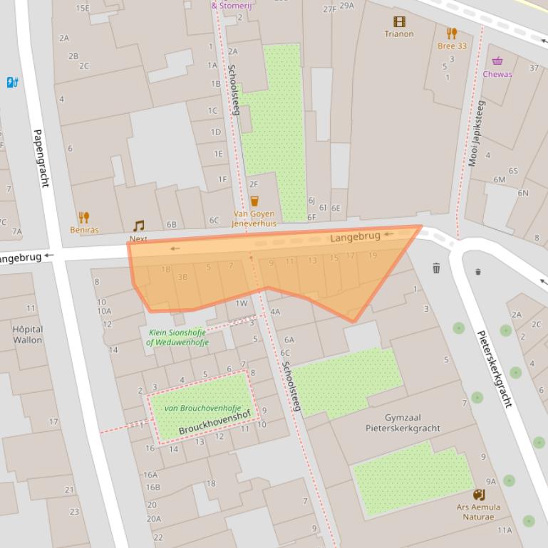 Kaart van postcodegebied 2311TG.