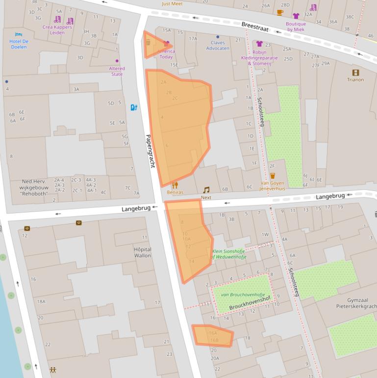 Kaart van postcodegebied 2311TW.