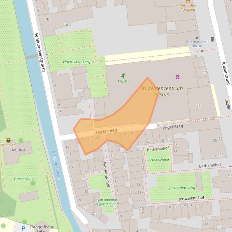 Kaart van postcodegebied 2311VB.