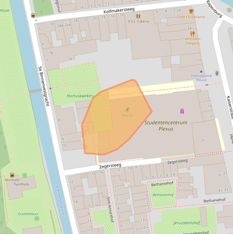 Kaart van postcodegebied 2311VC.