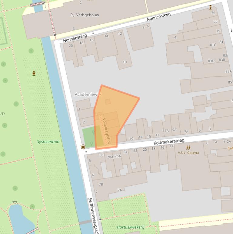 Kaart van postcodegebied 2311VD.