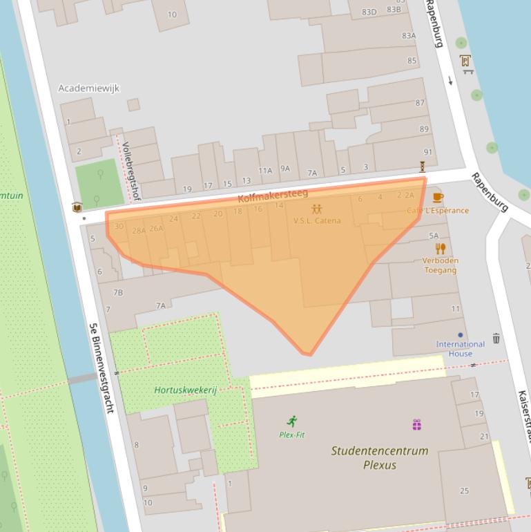 Kaart van postcodegebied 2311VG.