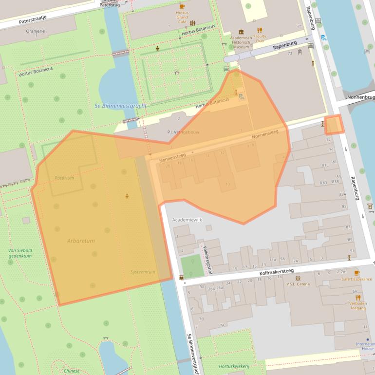 Kaart van postcodegebied 2311VJ.