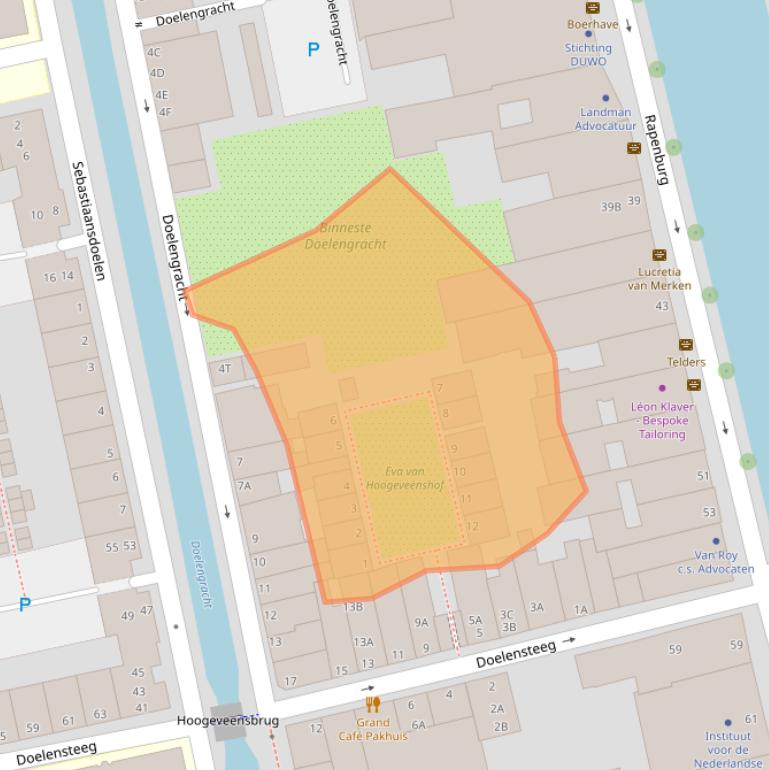 Kaart van postcodegebied 2311VK.