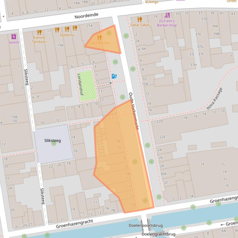 Kaart van postcodegebied 2311VN.