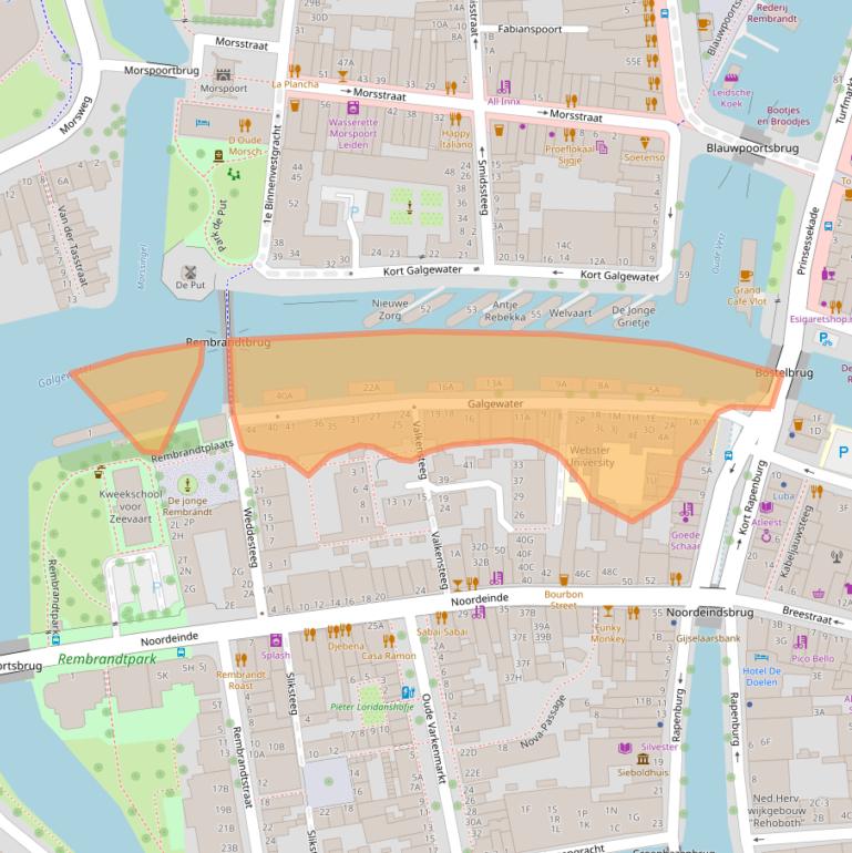 Kaart van postcodegebied 2311VZ.