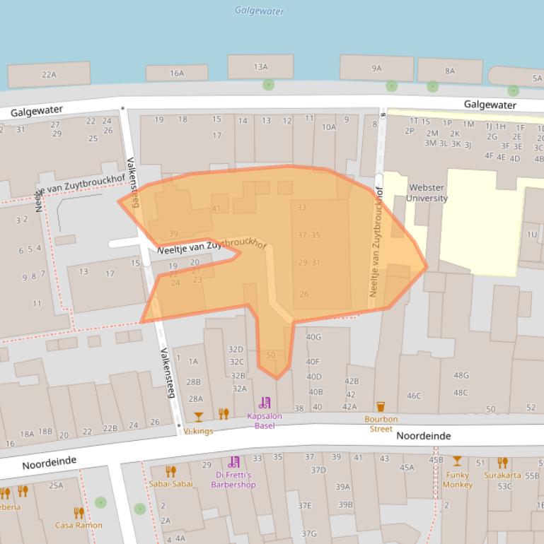 Kaart van postcodegebied 2311WD.