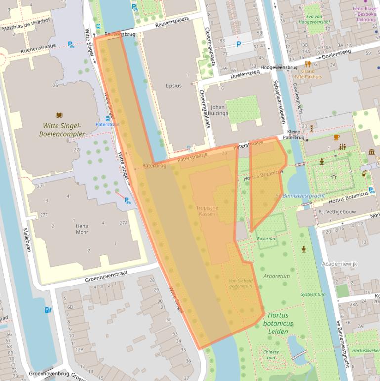 Kaart van postcodegebied 2311WK.