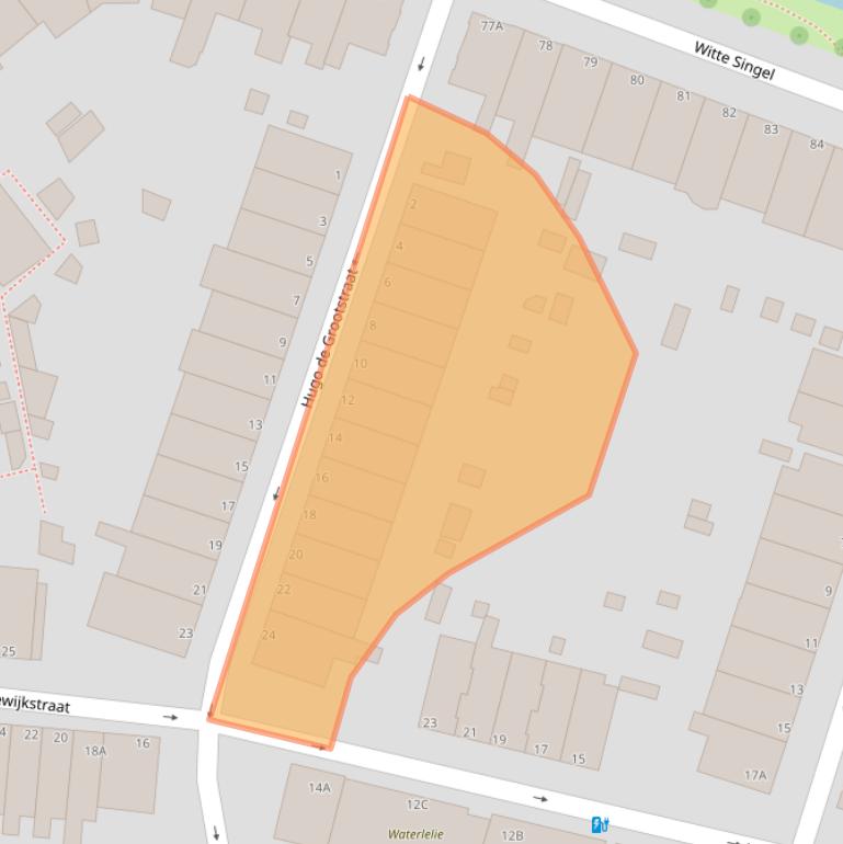 Kaart van postcodegebied 2311XL.