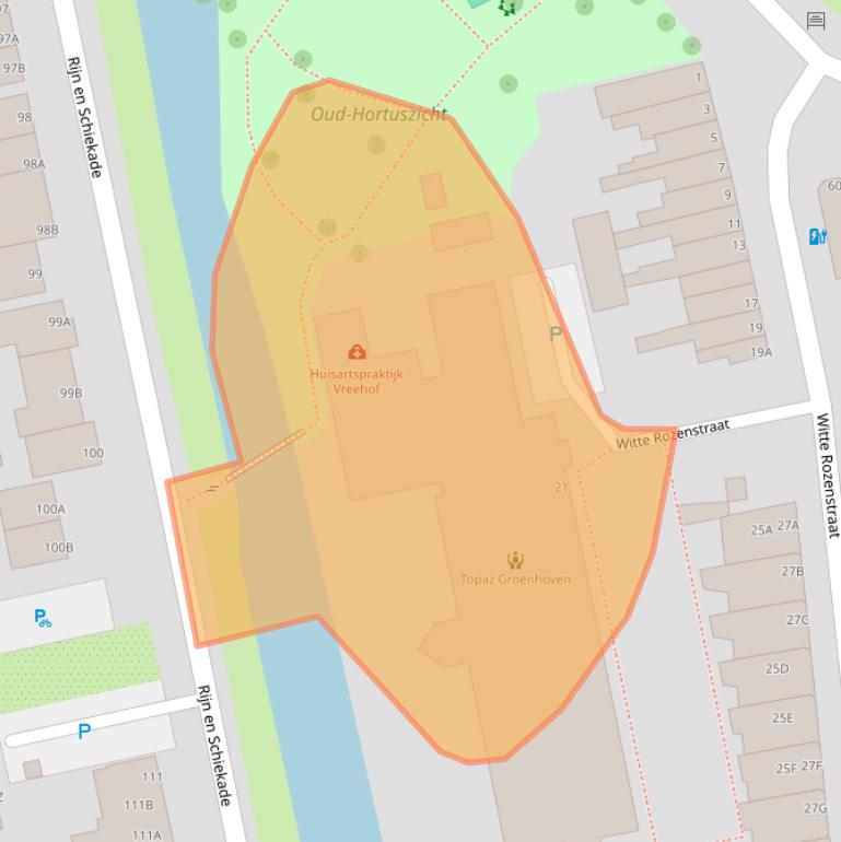 Kaart van postcodegebied 2311XS.