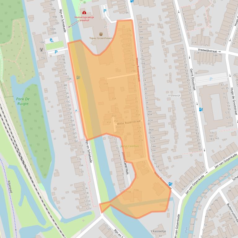 Kaart van postcodegebied 2311XT.