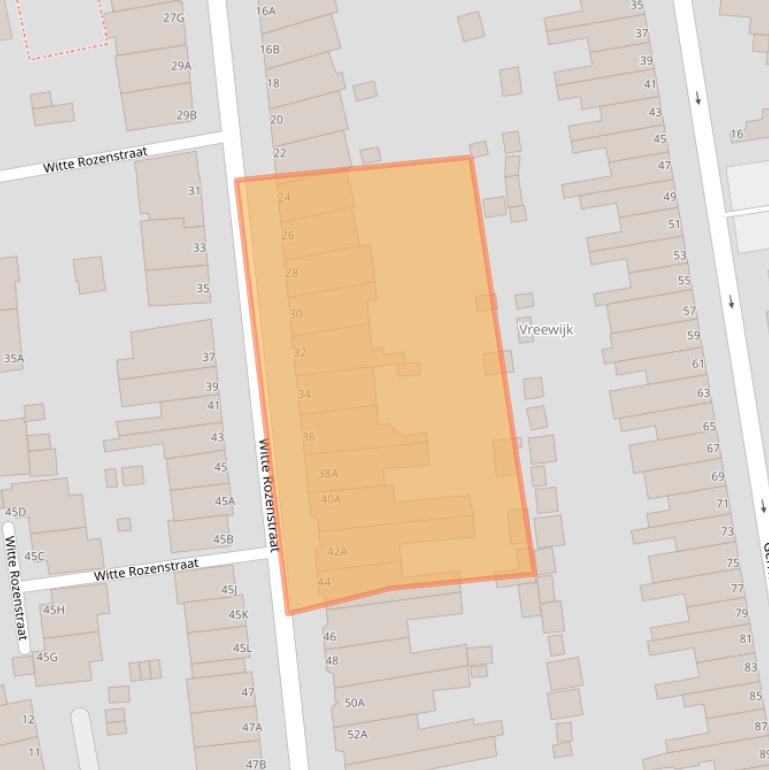 Kaart van postcodegebied 2311XW.