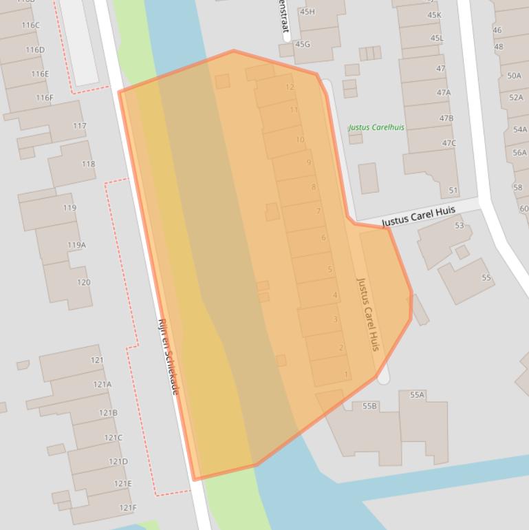 Kaart van postcodegebied 2311XZ.