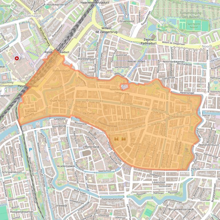 Kaart van postcodegebied 2312.