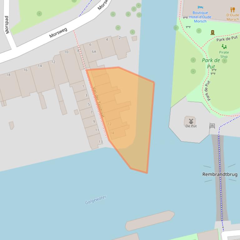 Kaart van postcodegebied 2312AH.