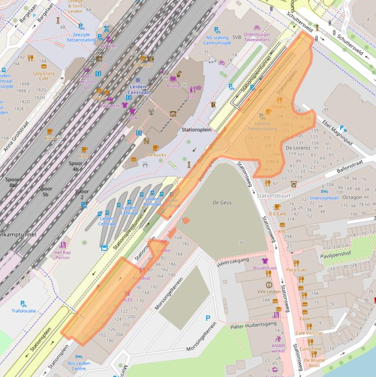 Kaart van postcodegebied 2312AK.