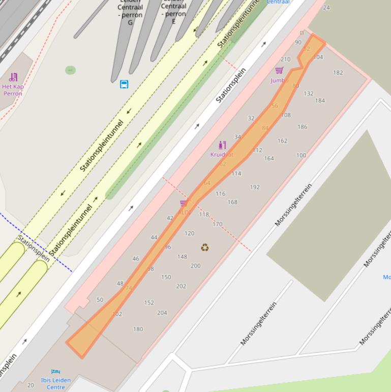 Kaart van postcodegebied 2312AL.