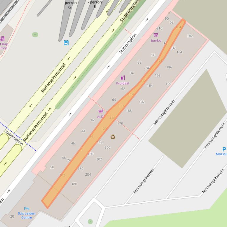 Kaart van postcodegebied 2312AM.