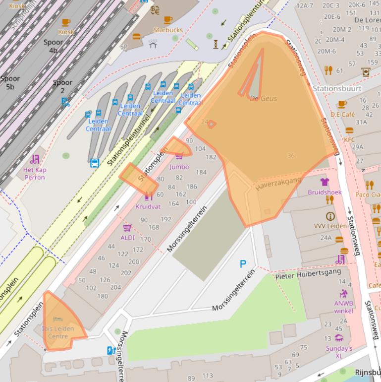 Kaart van postcodegebied 2312AR.