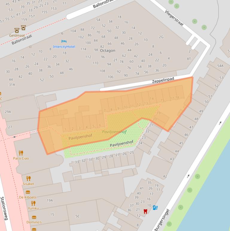 Kaart van postcodegebied 2312AW.