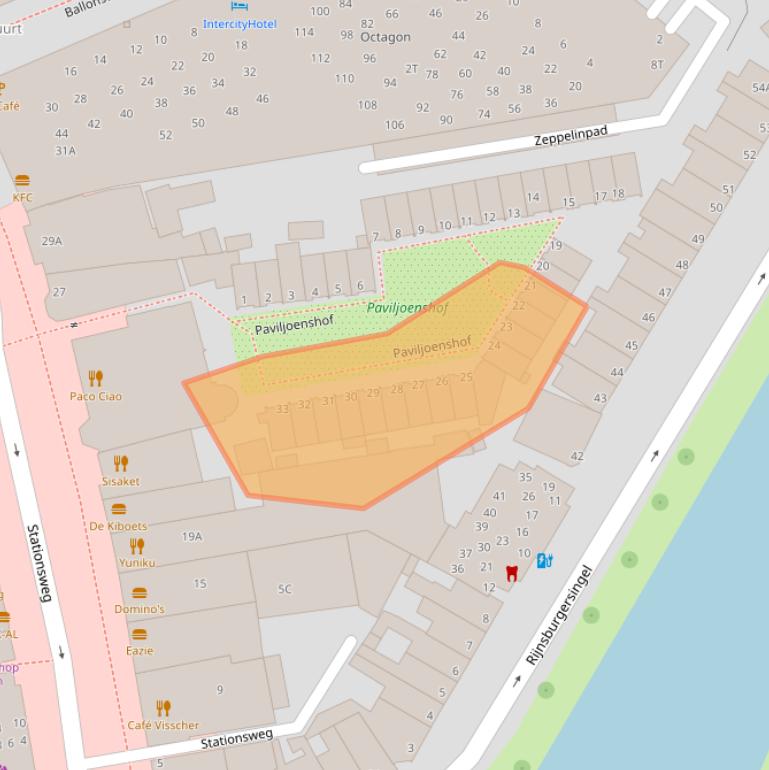 Kaart van postcodegebied 2312AX.