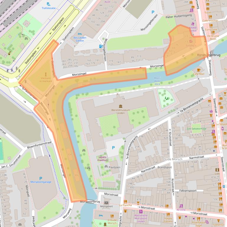 Kaart van postcodegebied 2312AZ.