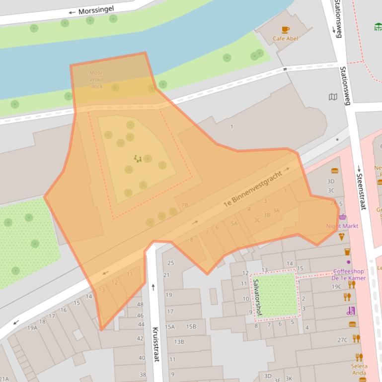 Kaart van postcodegebied 2312BA.