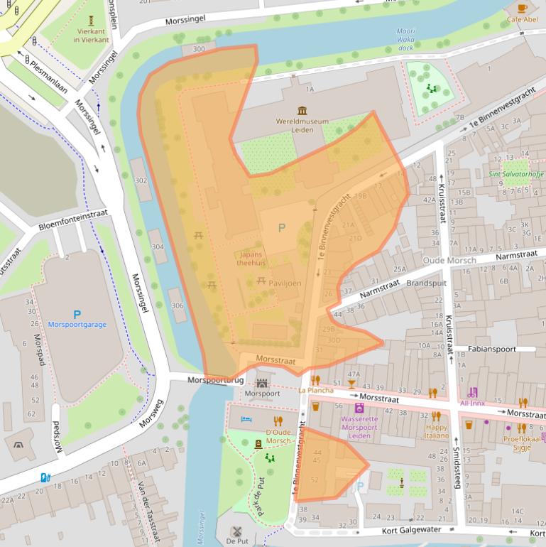 Kaart van postcodegebied 2312BB.