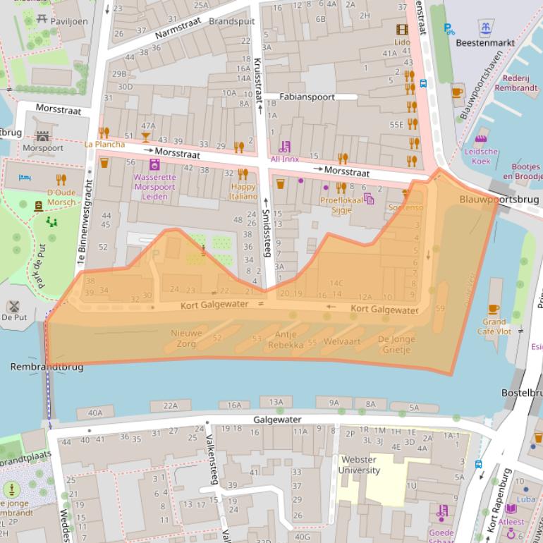 Kaart van postcodegebied 2312BR.