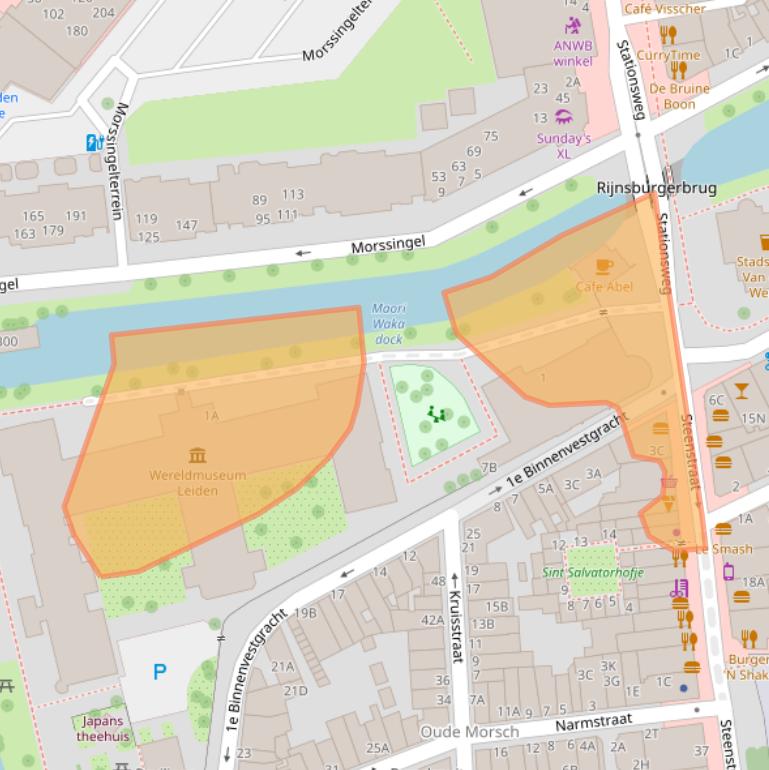 Kaart van postcodegebied 2312BS.