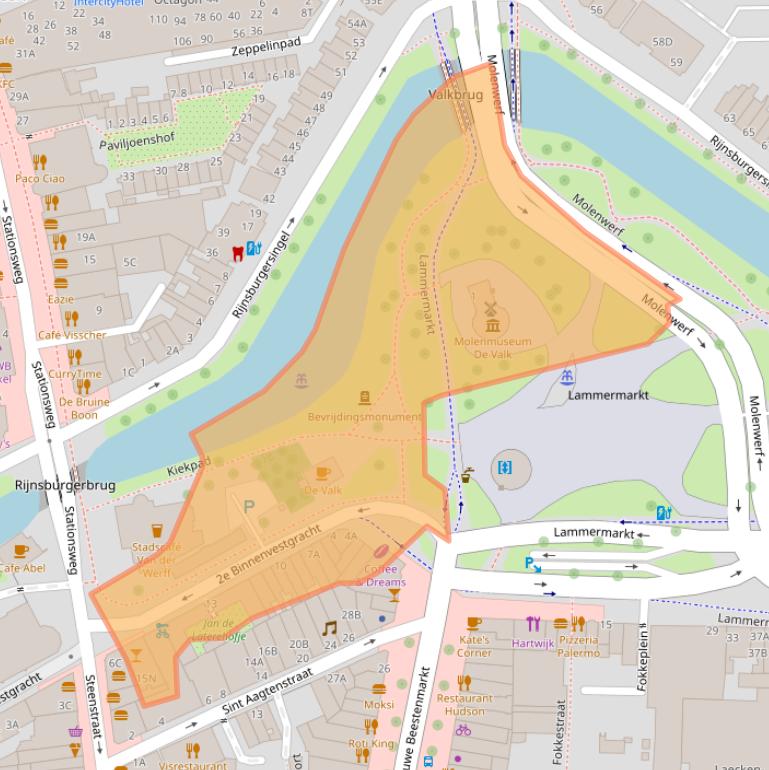 Kaart van postcodegebied 2312BZ.