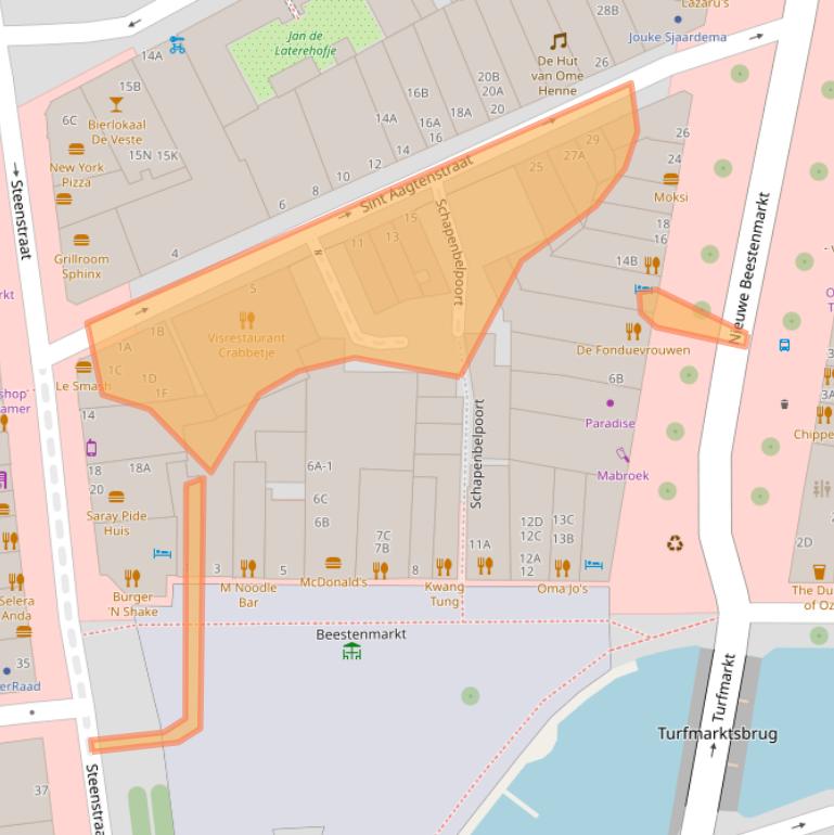 Kaart van postcodegebied 2312CA.