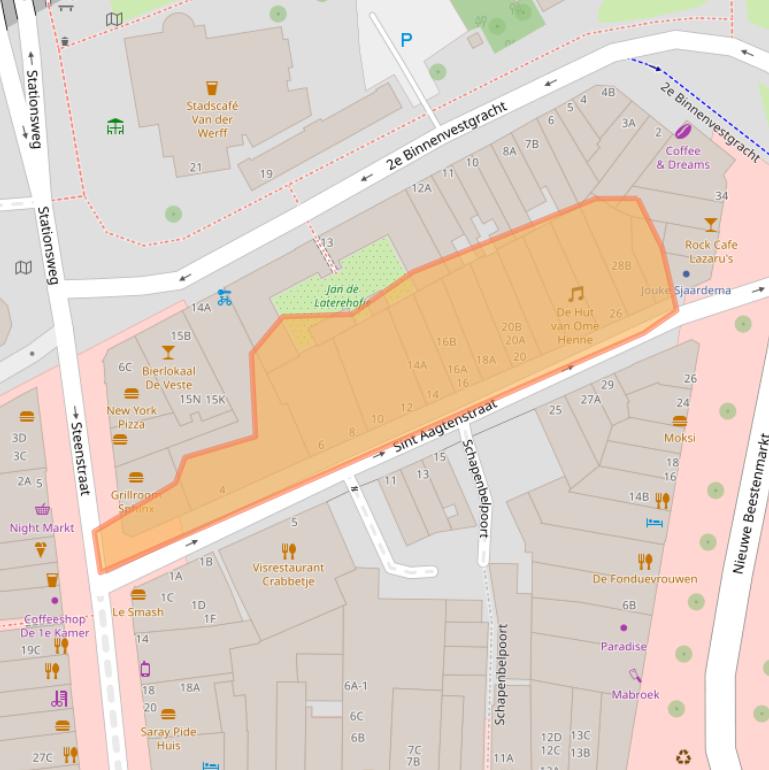 Kaart van postcodegebied 2312CB.