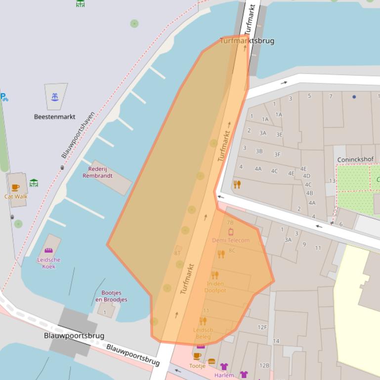 Kaart van postcodegebied 2312CE.