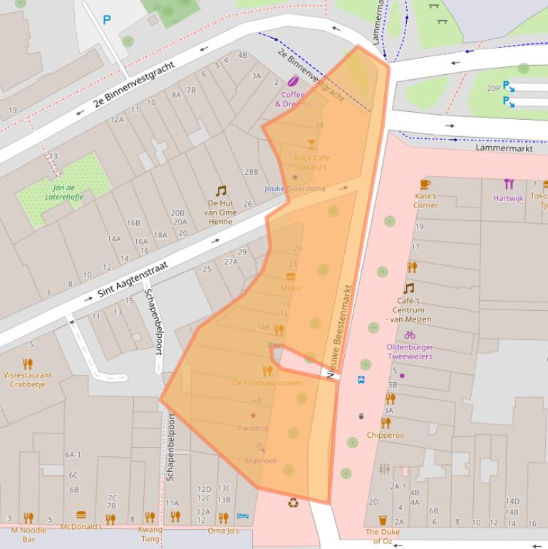 Kaart van postcodegebied 2312CH.