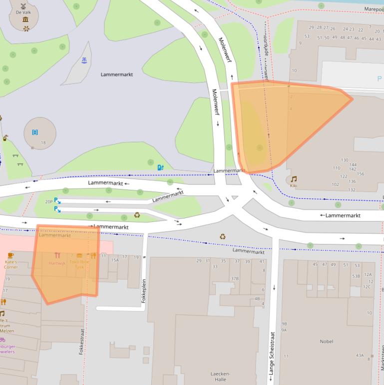 Kaart van postcodegebied 2312CK.