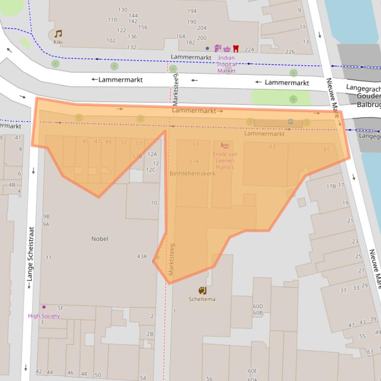 Kaart van postcodegebied 2312CM.