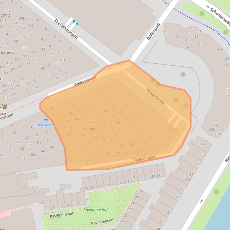 Kaart van postcodegebied 2312CN.