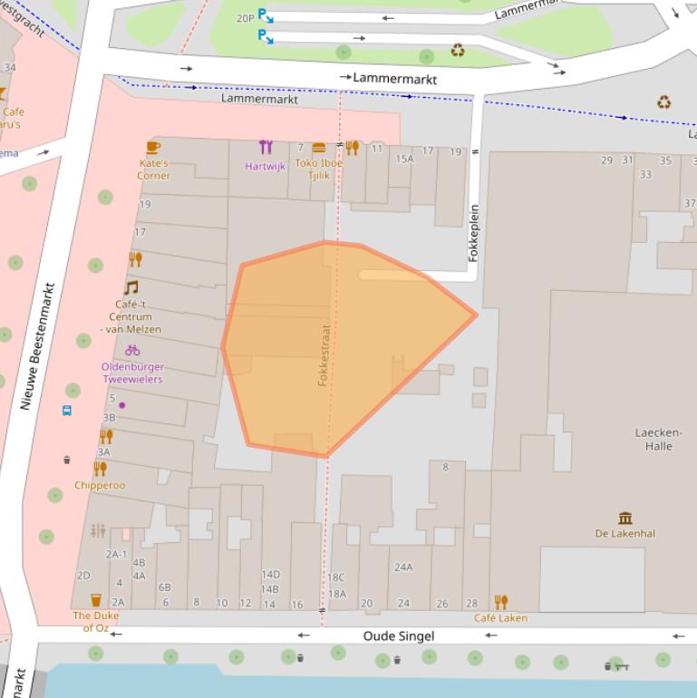 Kaart van postcodegebied 2312CP.