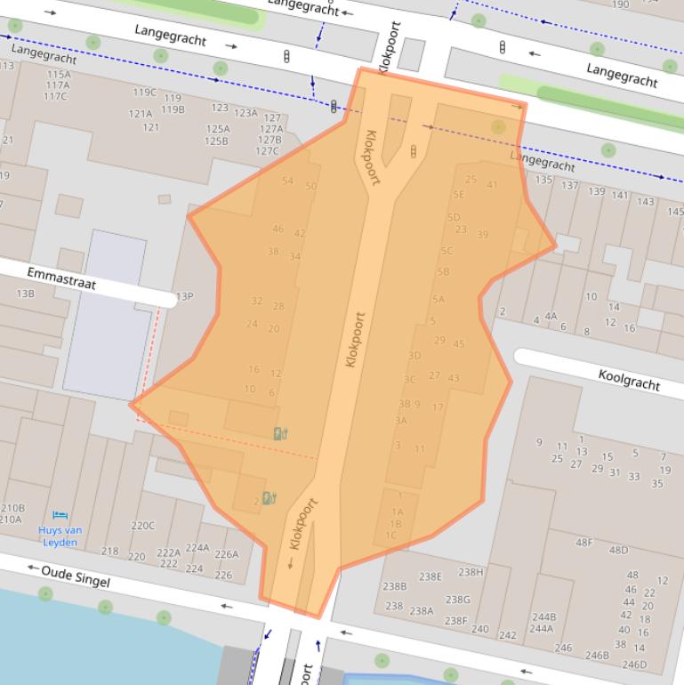 Kaart van postcodegebied 2312CX.