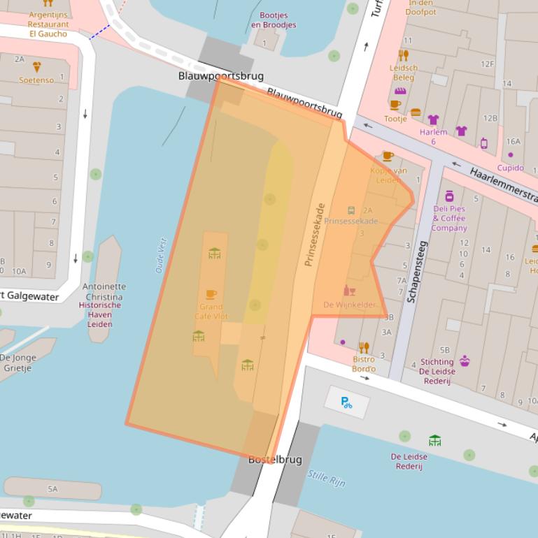 Kaart van postcodegebied 2312DA.