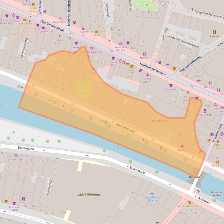 Kaart van postcodegebied 2312DD.