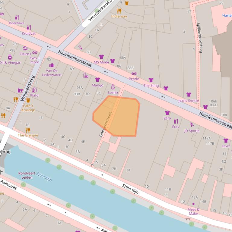 Kaart van postcodegebied 2312DG.