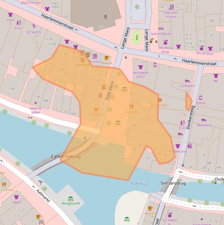 Kaart van postcodegebied 2312DH.