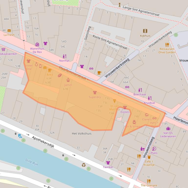 Kaart van postcodegebied 2312DL.