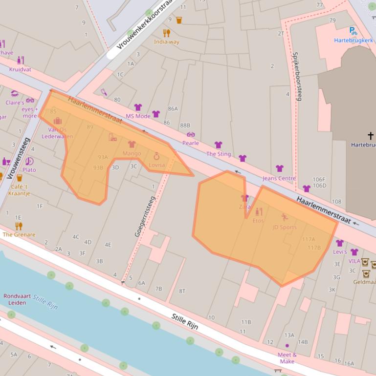 Kaart van postcodegebied 2312DM.